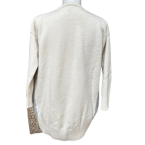 Eileen Fisher Cream & Gray Two Tone Cashmere Crewneck‎ Sweater Size: XXS - Picture 3 of 12